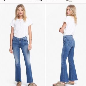Mother The Weekender Fray Medium Wash Mid Rise Jeans in Groovin'